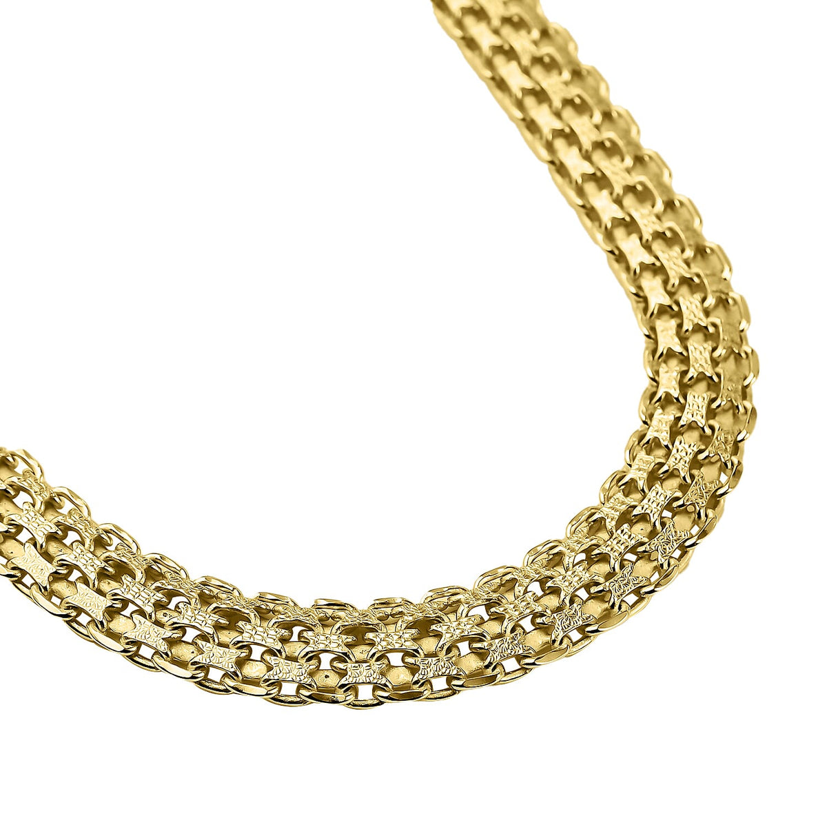 Yellow Gold Overlay Sterling Silver Bismark Necklace (Size - 20),  Silver Wt. 33.5 Gms 7566625 2