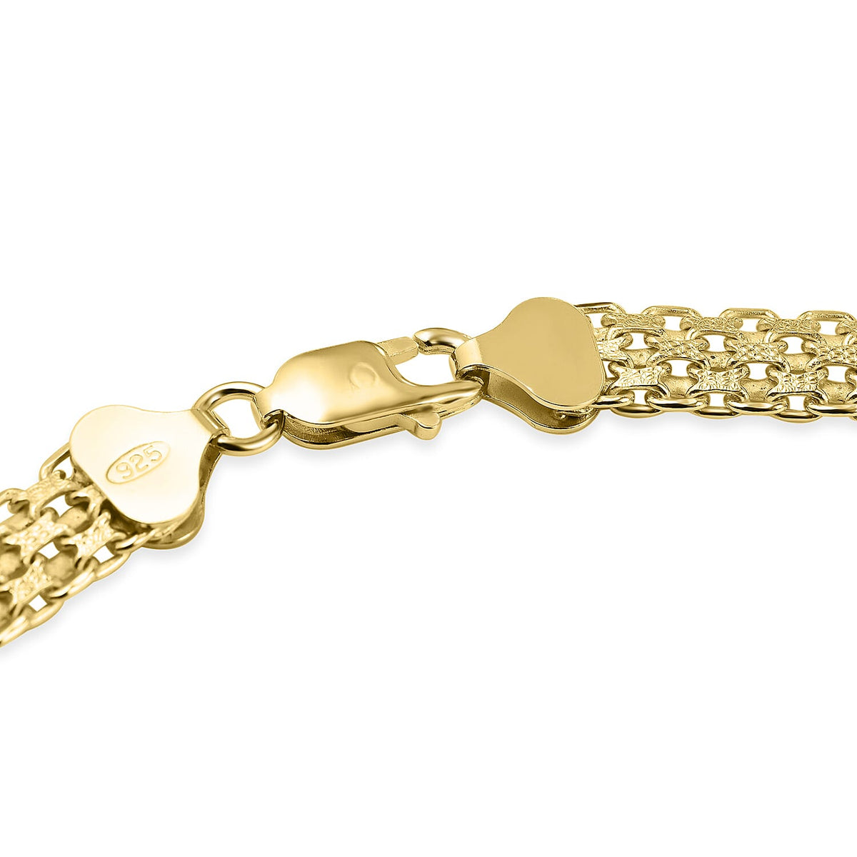 Yellow Gold Overlay Sterling Silver Bismark Necklace (Size - 20),  Silver Wt. 33.5 Gms 7566625 3