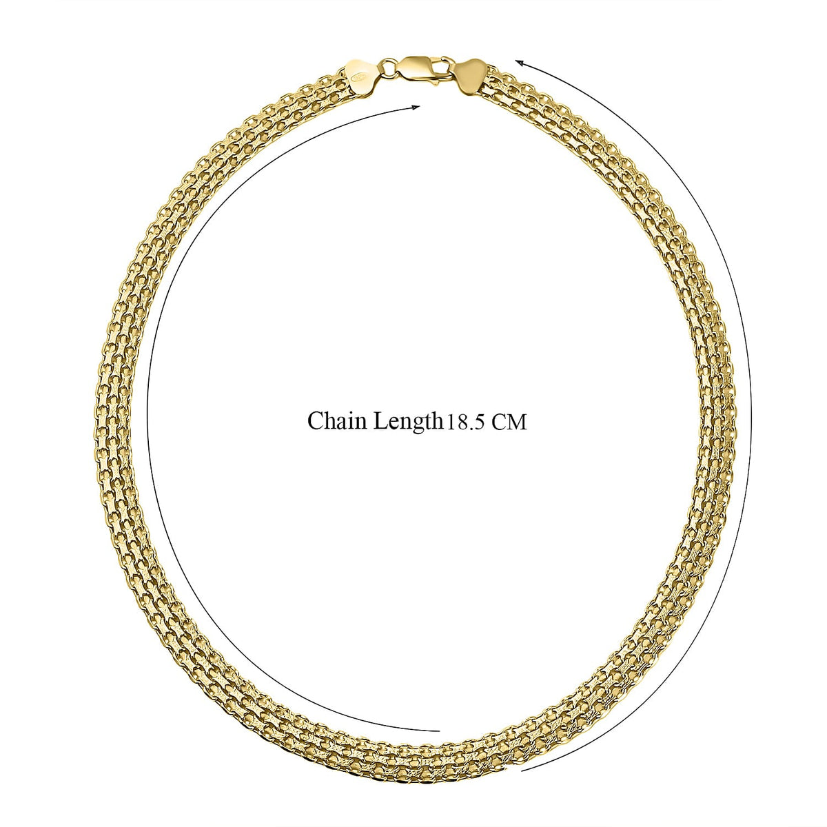 Yellow Gold Overlay Sterling Silver Bismark Necklace (Size - 20),  Silver Wt. 33.5 Gms 7566625 4