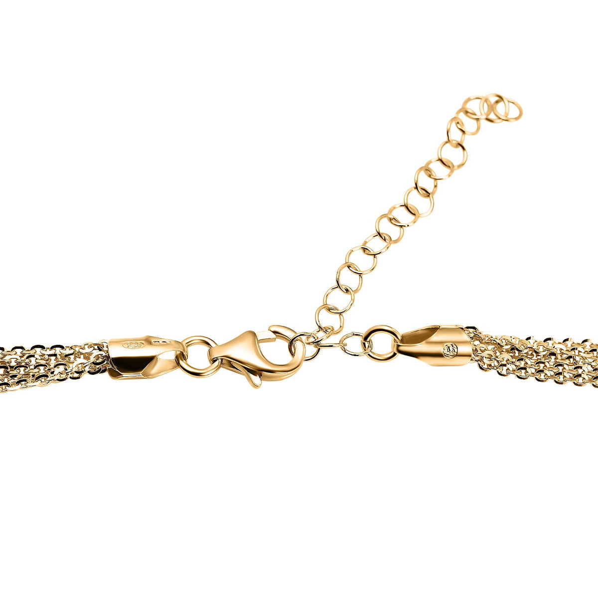 Italian Made Yellow Gold Overlay Sterling Silver Brillantina Necklace (Size - 17-2 Inch Ext.), 7385747 2
