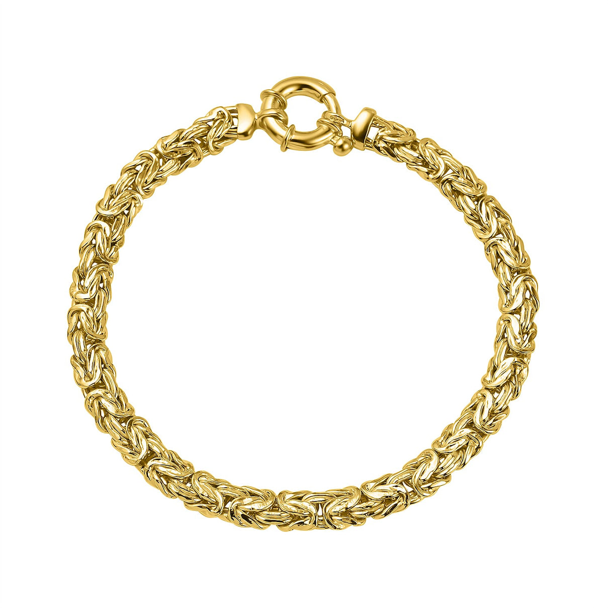 Handcrafted Yellow Gold Overlay Sterling Silver Byzantine Bracelet (Size - 7.5) 7657097 0