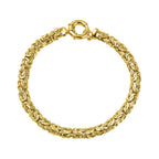 Handcrafted Yellow Gold Overlay Sterling Silver Byzantine Bracelet (Size - 7.5)
