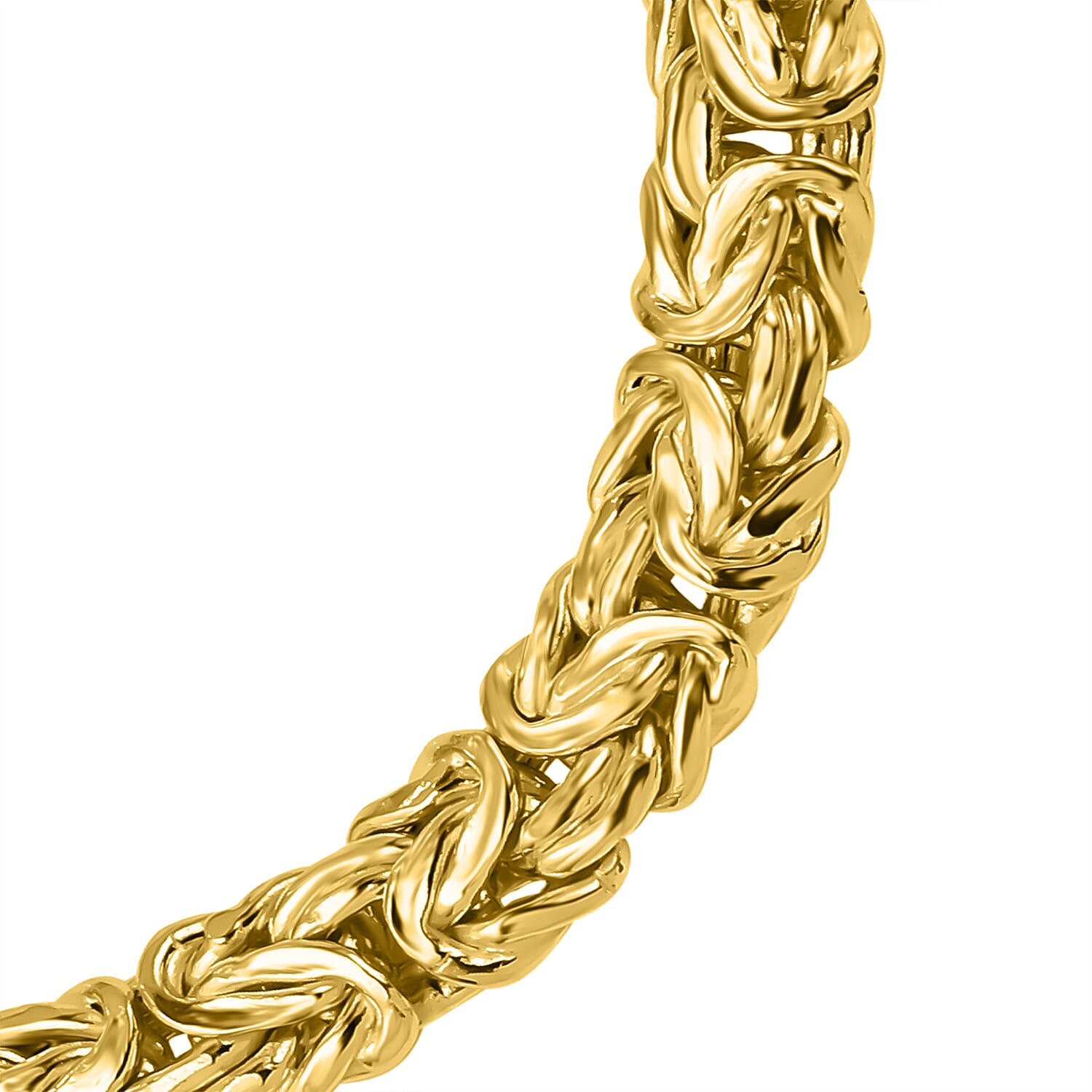 Handcrafted Yellow Gold Overlay Sterling Silver Byzantine Bracelet (Size - 7.5) 7657097 2