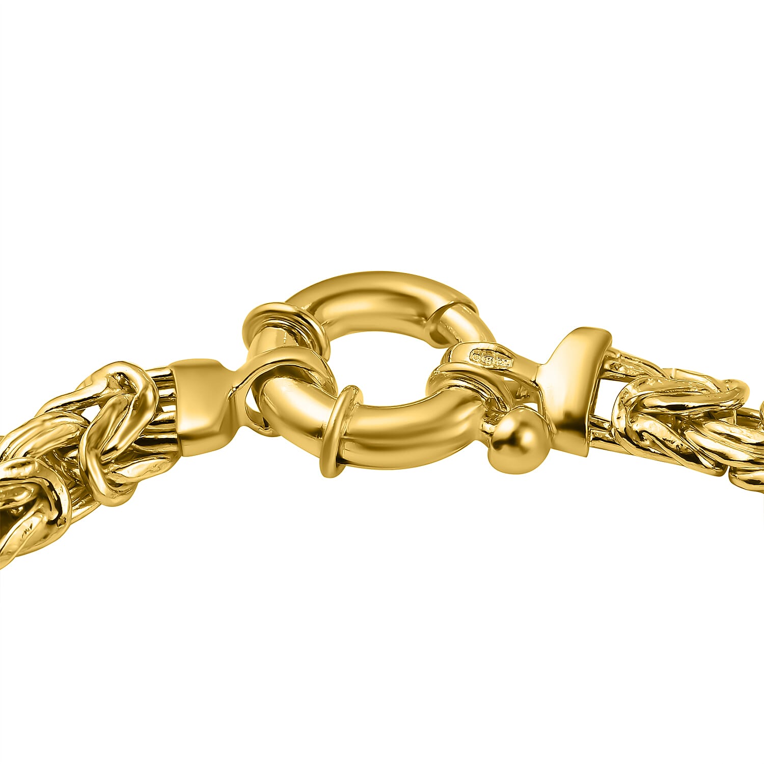 Handcrafted Yellow Gold Overlay Sterling Silver Byzantine Bracelet (Size - 7.5) 7657097 3