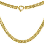 Yellow Gold Overlay Sterling Silver Byzantine Necklace, Silver Wt. 34.5 Gms (Size 20)