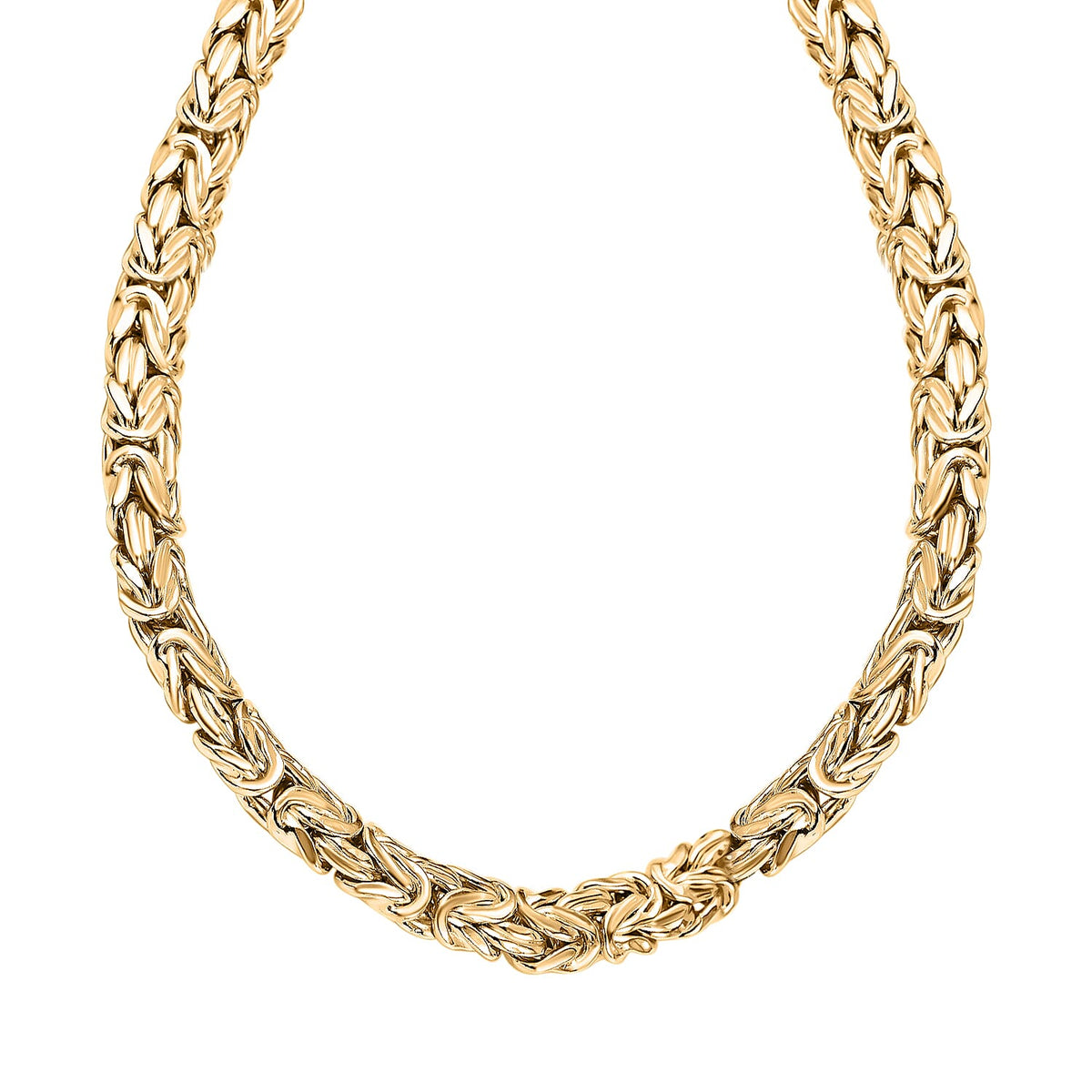 Vicenza Closeout - Handmade Italian Yellow Gold Overlay Sterling Silver Byzantine Necklace (Size - 20), Silver Wt 23.80 GM 7657065 0