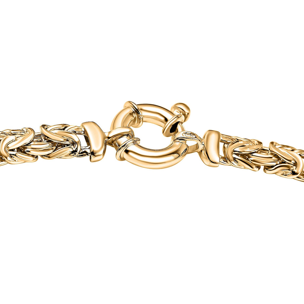 Vicenza Closeout - Handmade Italian Yellow Gold Overlay Sterling Silver Byzantine Necklace (Size - 20), Silver Wt 23.80 GM