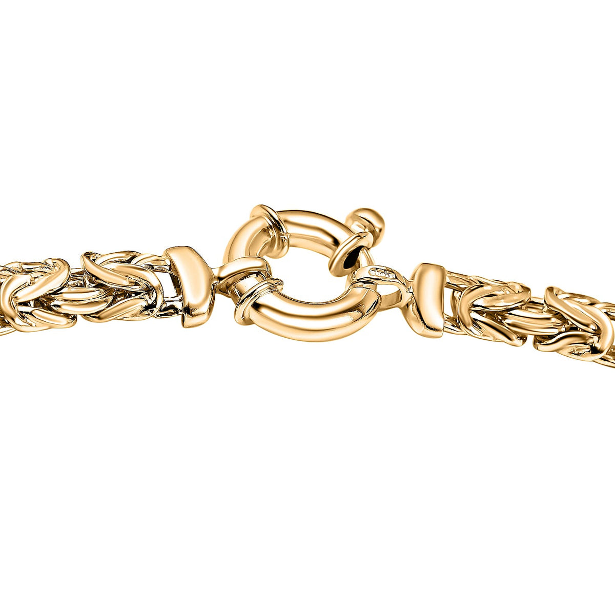 Vicenza Closeout - Handmade Italian Yellow Gold Overlay Sterling Silver Byzantine Necklace (Size - 20), Silver Wt 23.80 GM 7657065 3