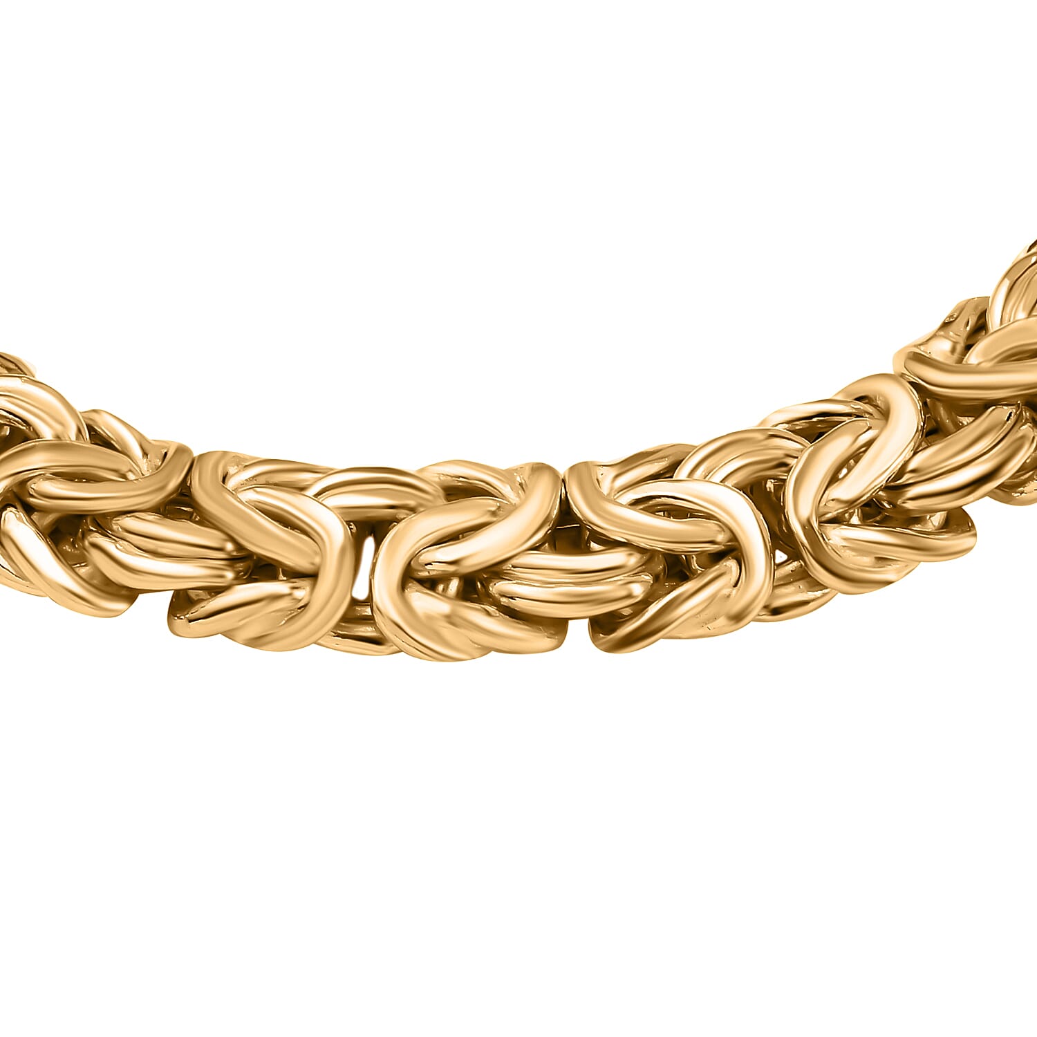 18K Yellow Gold Overlay Plating Sterling Silver Byzantine Necklace (Size - 20), Silver Wt. 34.5 Gms 7657109 2