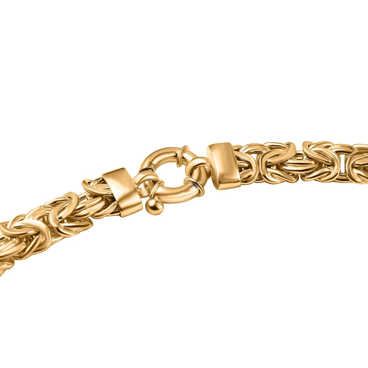 18K Yellow Gold Overlay Plating Sterling Silver Byzantine Necklace (Size - 20), Silver Wt. 34.5 Gms 7657109 3