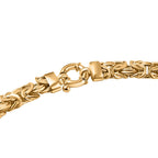 Yellow Gold Overlay Sterling Silver Byzantine Necklace (Size - 20), Silver Wt. 34 Gms