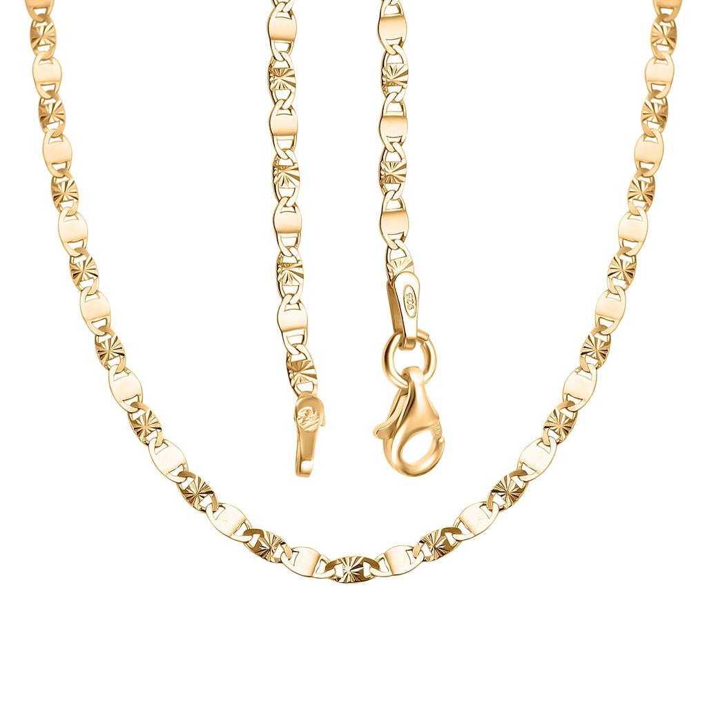 Vegas Close Out - Yellow Gold Overlay Sterling Silver Valentino Chain (Size - 24)