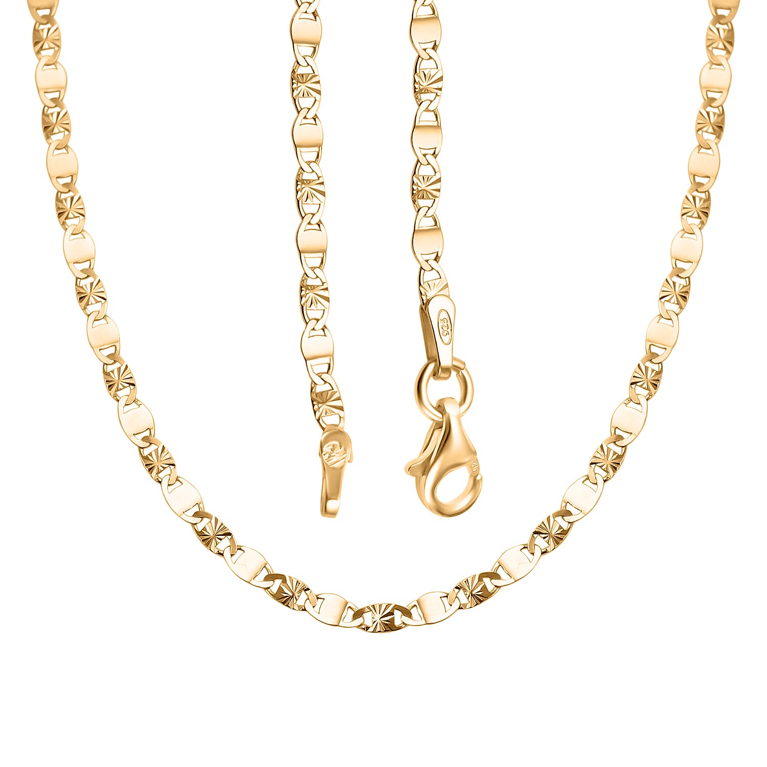 Vegas Close Out - Yellow Gold Overlay Sterling Silver Valentino Chain (Size - 24) 7814611 2