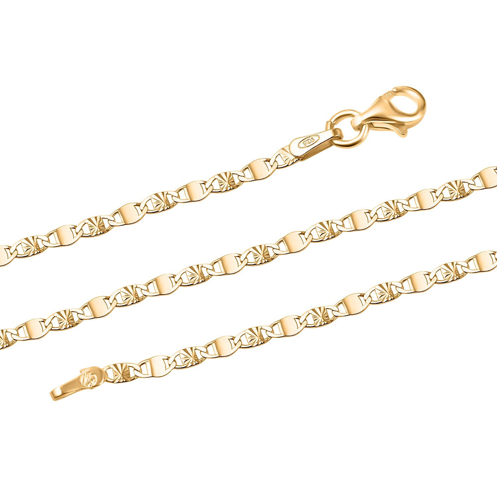 Vegas Close Out - Yellow Gold Overlay Sterling Silver Valentino Chain (Size - 24)