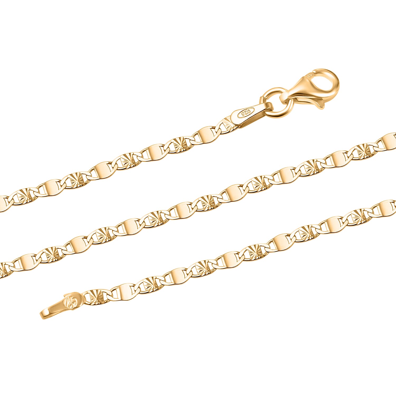 Vegas Close Out - Yellow Gold Overlay Sterling Silver Valentino Chain (Size - 24) 7814611 3