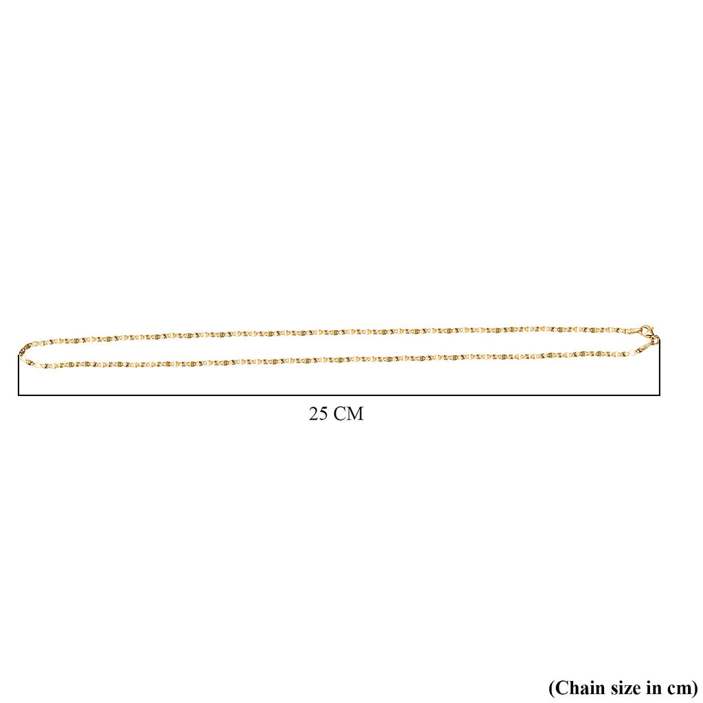 Vegas Close Out - Yellow Gold Overlay Sterling Silver Valentino Chain (Size - 24)