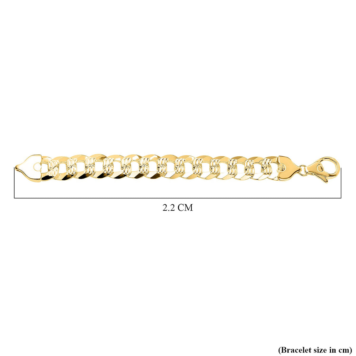 Yellow Gold Overlay Sterling Silver Curb Bracelet (Size - 8), Silver Wt. 49.84 Gms 7385802 4