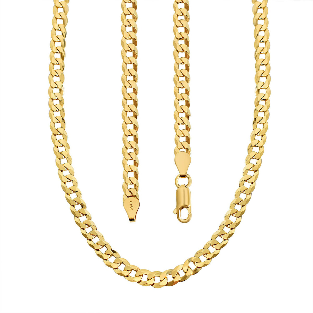 Yellow Gold Overlay Sterling Silver Curb Chain (Size - 20) with Lobster Clasp, Silver Wt. 15.45 Gms 7272002 2