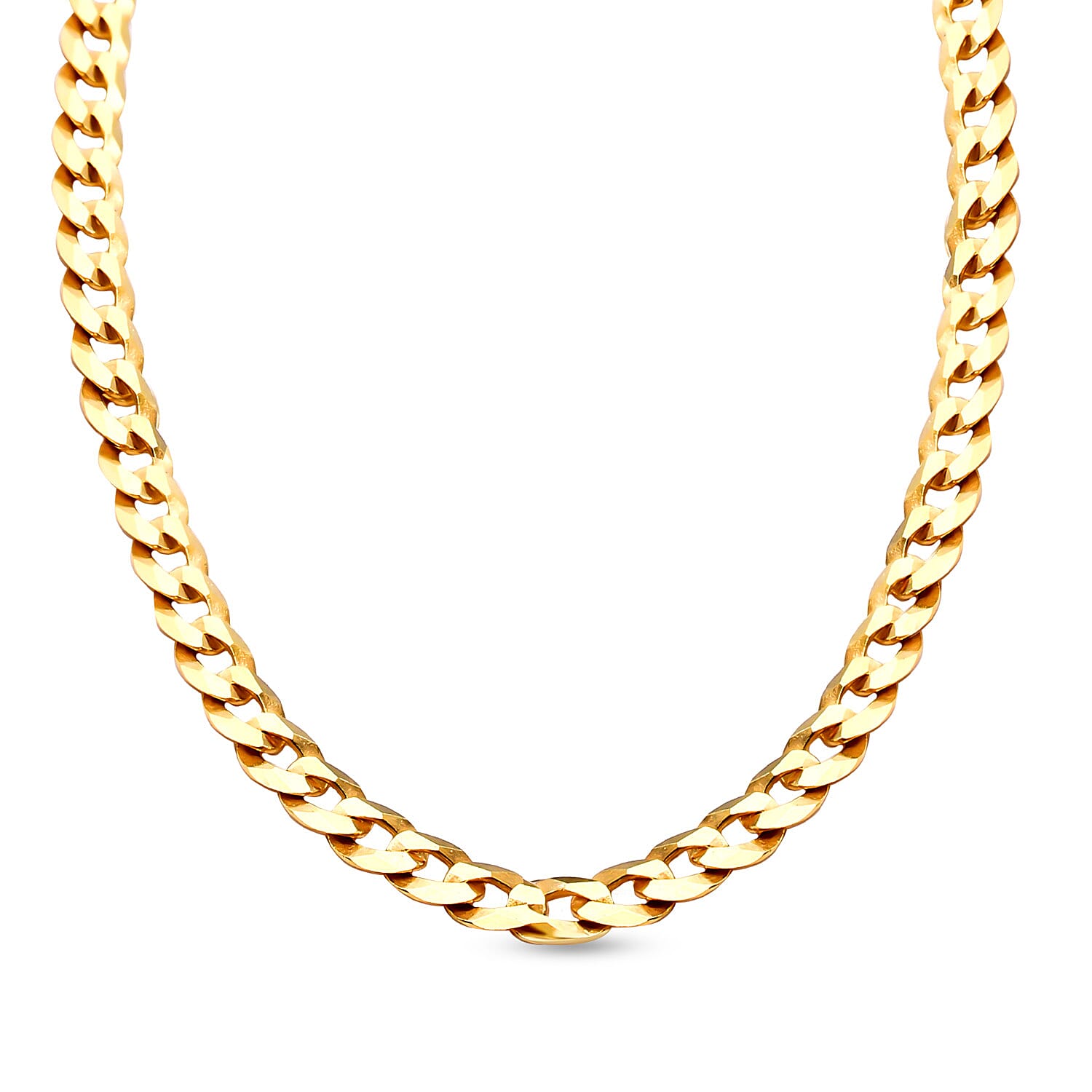 Vicenza Luxury Edition - Yellow Gold Overlay Sterling Silver Curb Necklace (Size - 20) 7027871 1