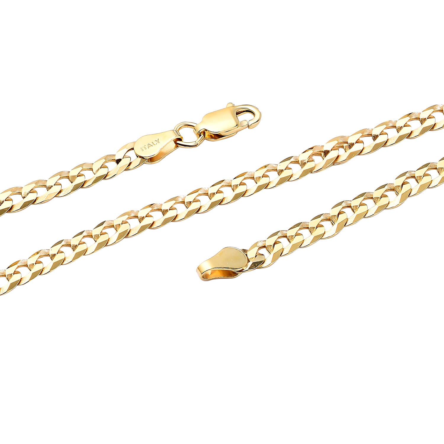 Vicenza Luxury Edition - Yellow Gold Overlay Sterling Silver Curb Necklace (Size - 20) 7027871 3
