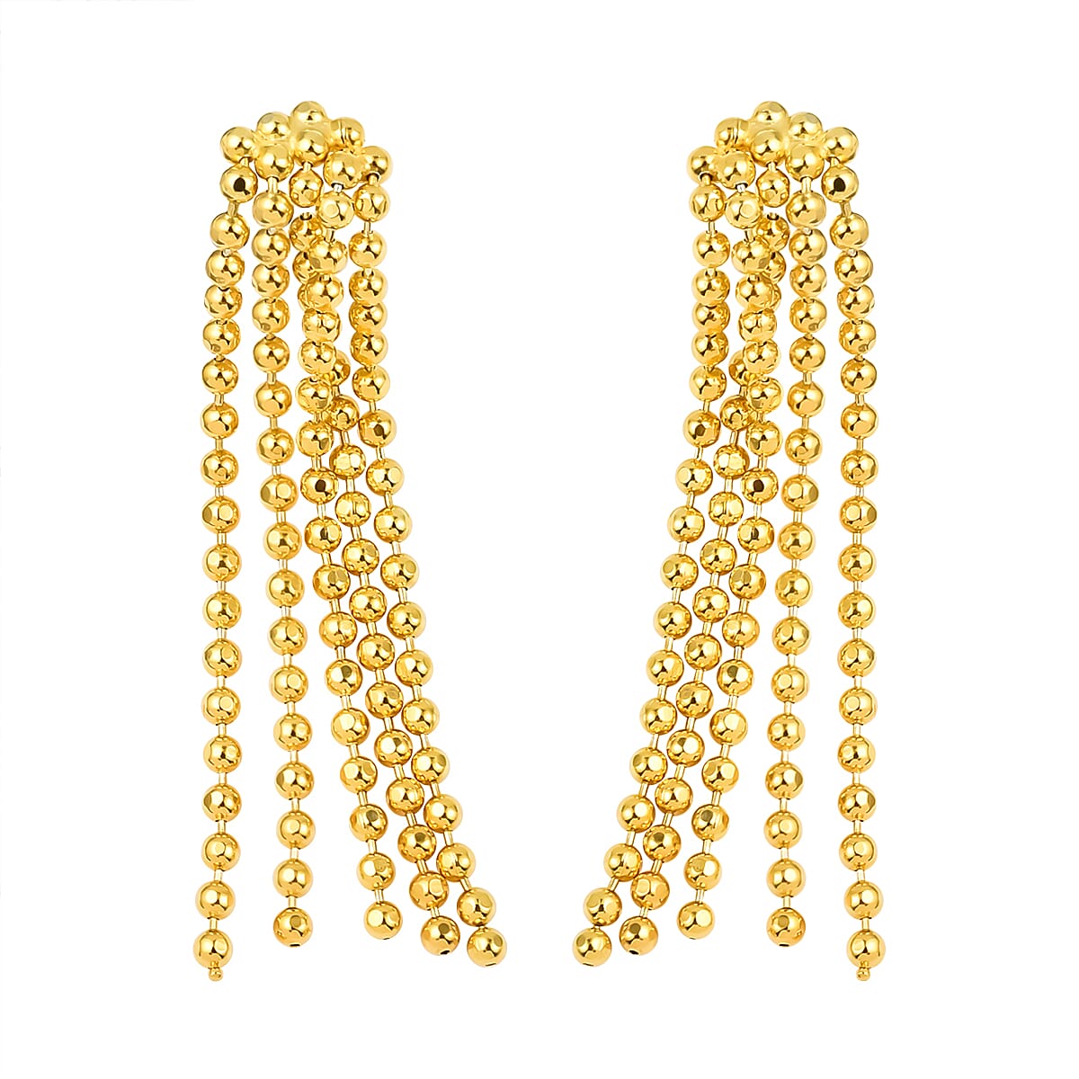 Yellow Gold Overlay Sterling Silver Dangling Earrings (With Push Back) 7023485 0