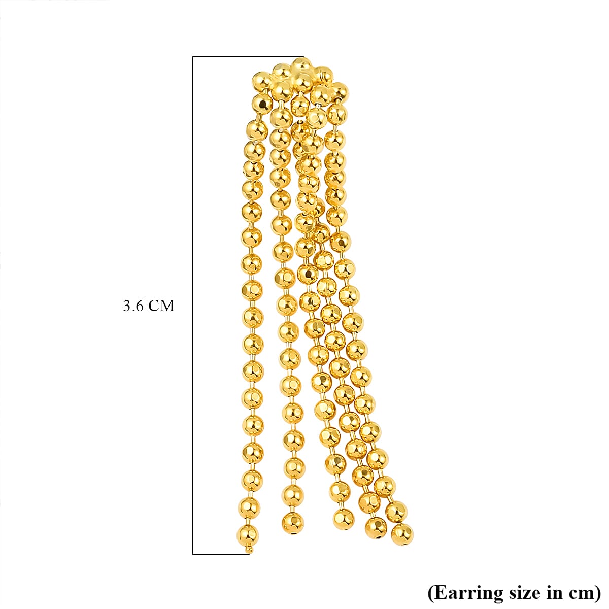 Yellow Gold Overlay Sterling Silver Dangling Earrings (With Push Back) 7023485 5