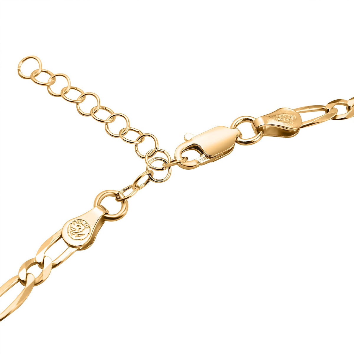 CloseOut-Yellow Gold Overlay Sterling Silver Necklace (Size - 18-2 Inch Ext.) 7385094 3