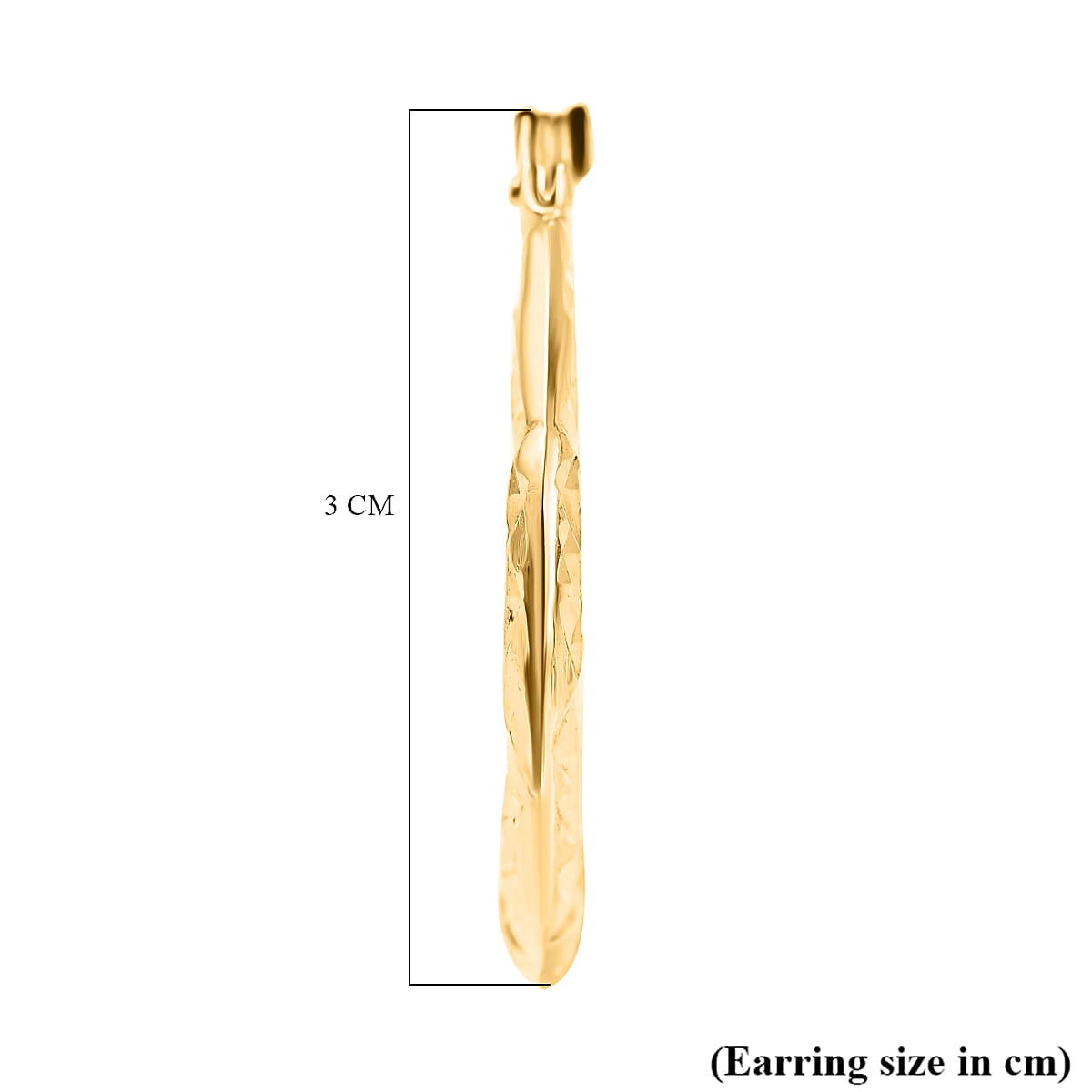 Designer Inspired - Yellow Gold Overlay Sterling Silver Diamond Cut Hoop Earrings 7657154 4