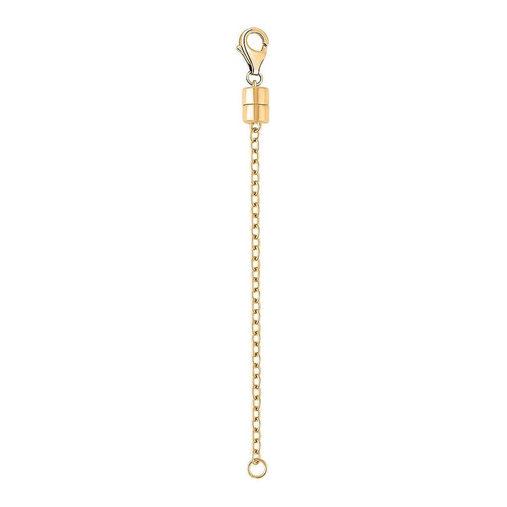Yellow Gold Overlay Sterling Silver Magnet Lobster Lock with 2 Inch Extender