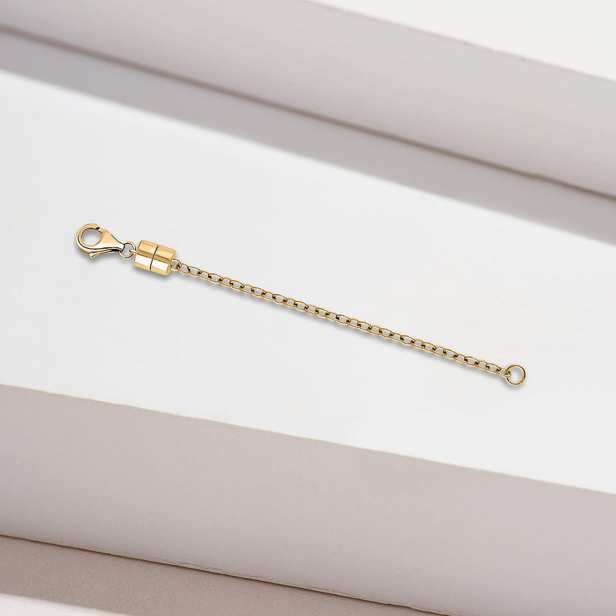 Magnetic Lobster Lock with 2 Inch Extender in Yellow Gold Plated Sterling Silver 7378538 3