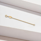 Yellow Gold Overlay Sterling Silver Magnet Lobster Lock with 2 Inch Extender