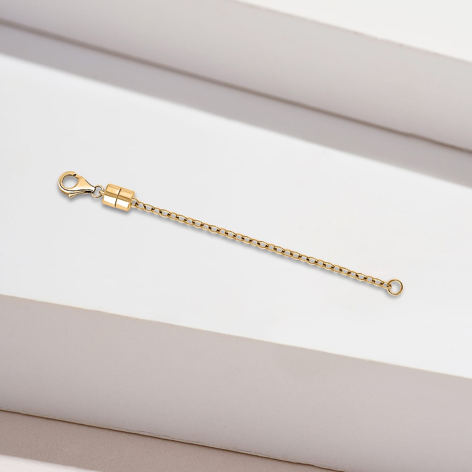 Magnetic Lobster Lock with 2 Inch Extender in Yellow Gold Plated Sterling Silver 7378538 3