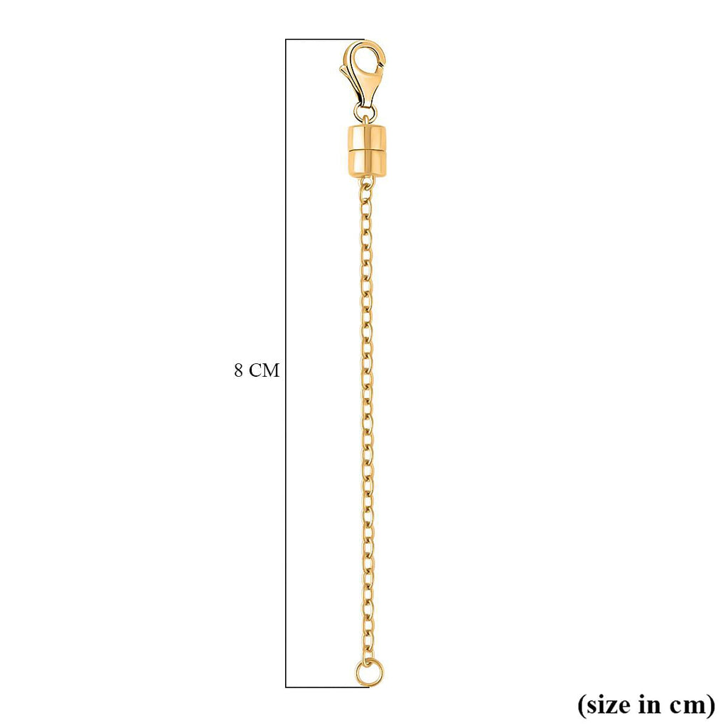 Yellow Gold Overlay Sterling Silver Magnet Lobster Lock with 2 Inch Extender