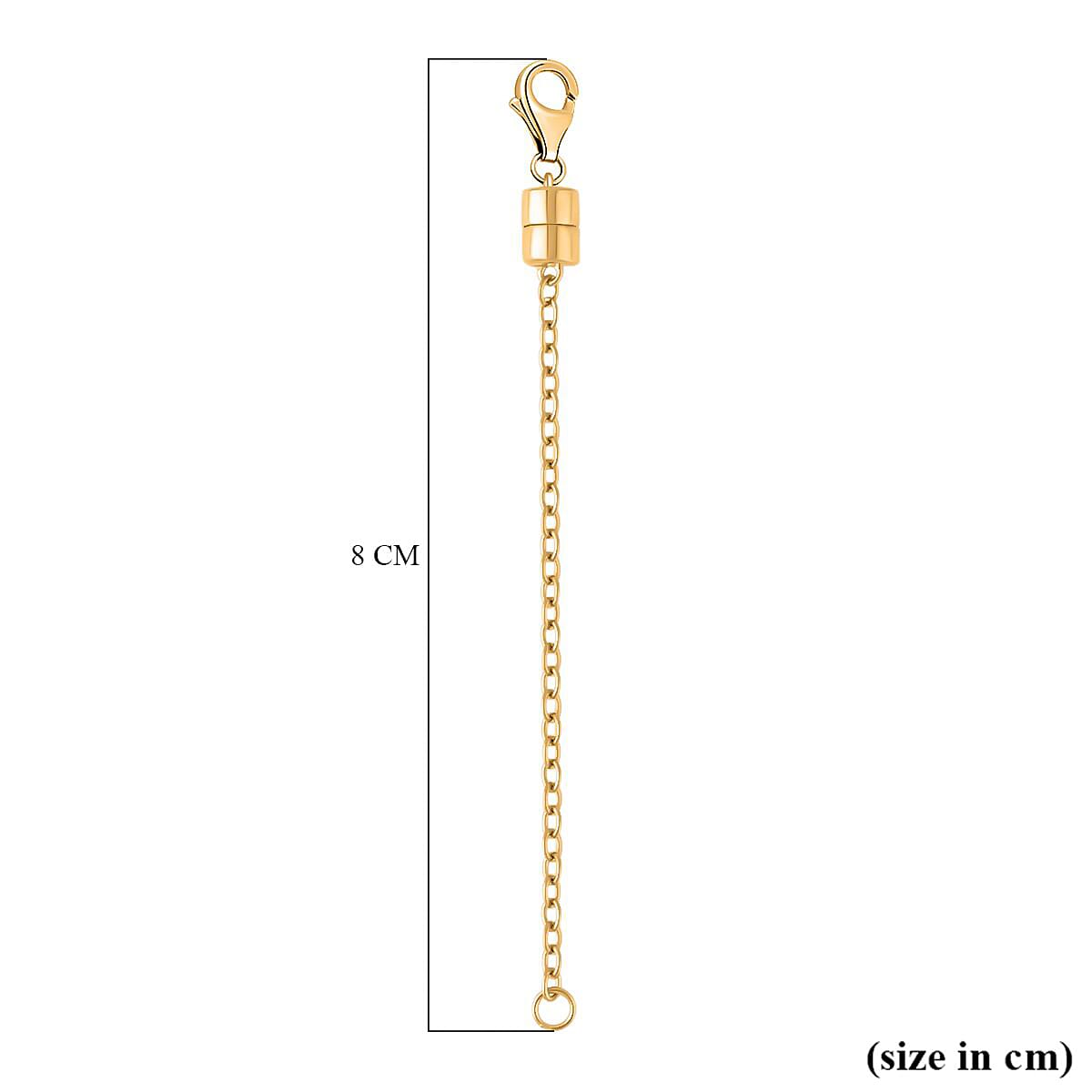 Magnetic Lobster Lock with 2 Inch Extender in Yellow Gold Plated Sterling Silver 7378538 4