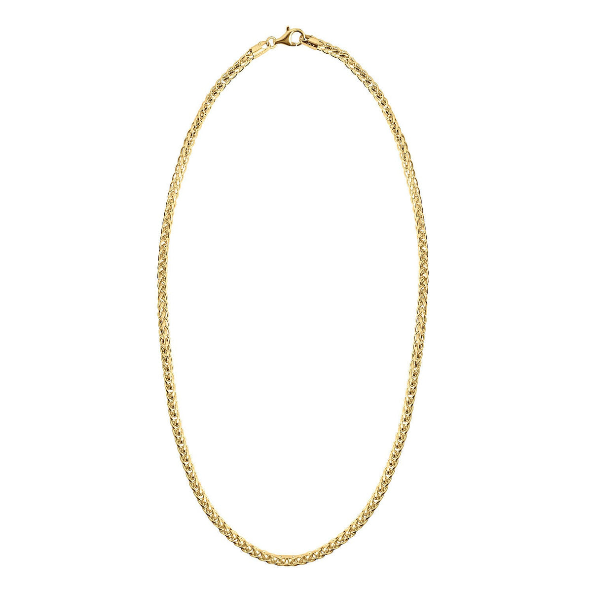 Vicenza Closeout- Yellow Gold Overlay Sterling Silver Solid Spiga Necklace (Size - 24) 34.9 Gms (1.12 Troy Ounces) 7272328 4