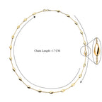 Italian Closeout Designer Inspired Sterling Silver Coffee Bean  Necklace in Yellow Gold Overlay (Size - 20)
