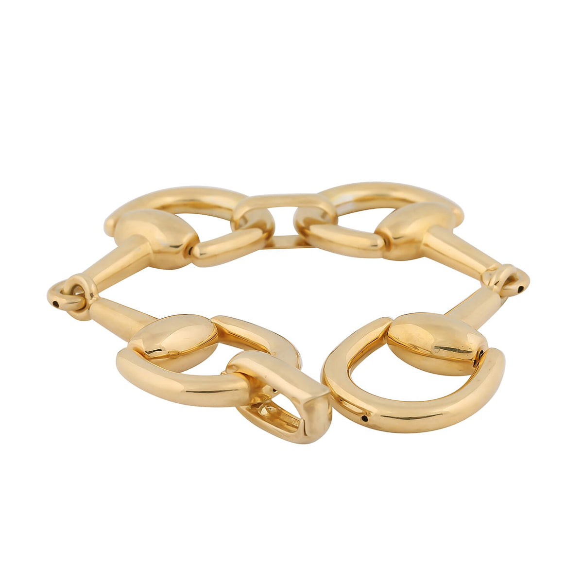 Yellow Gold Overlay Sterling Silver Stirrup Bracelet (Size 8), Sliver Wt. 26.8 Gms 6019594 0