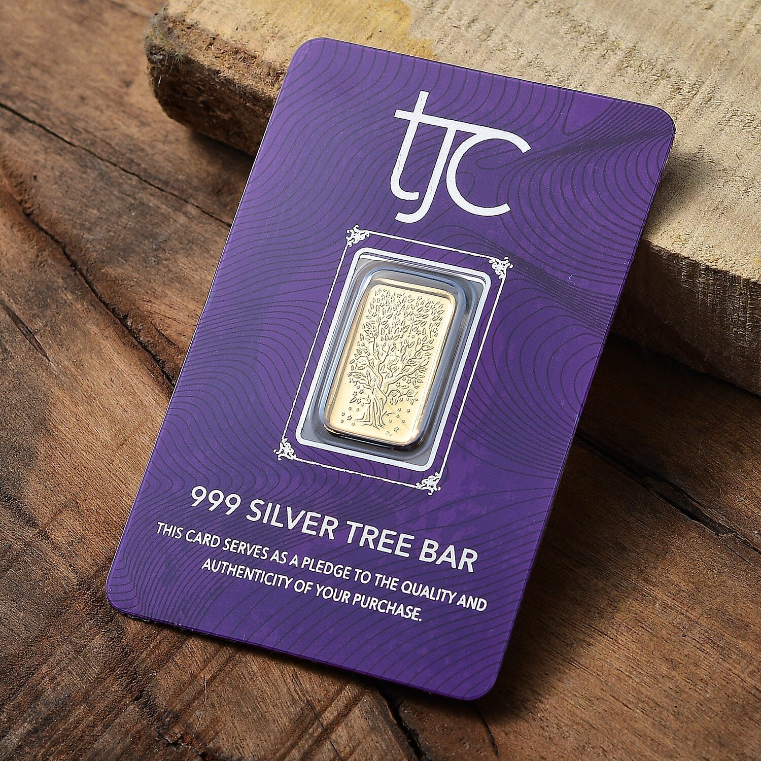 Yellow Gold Plated Pure 999 Silver Tree Bar 8135426 8