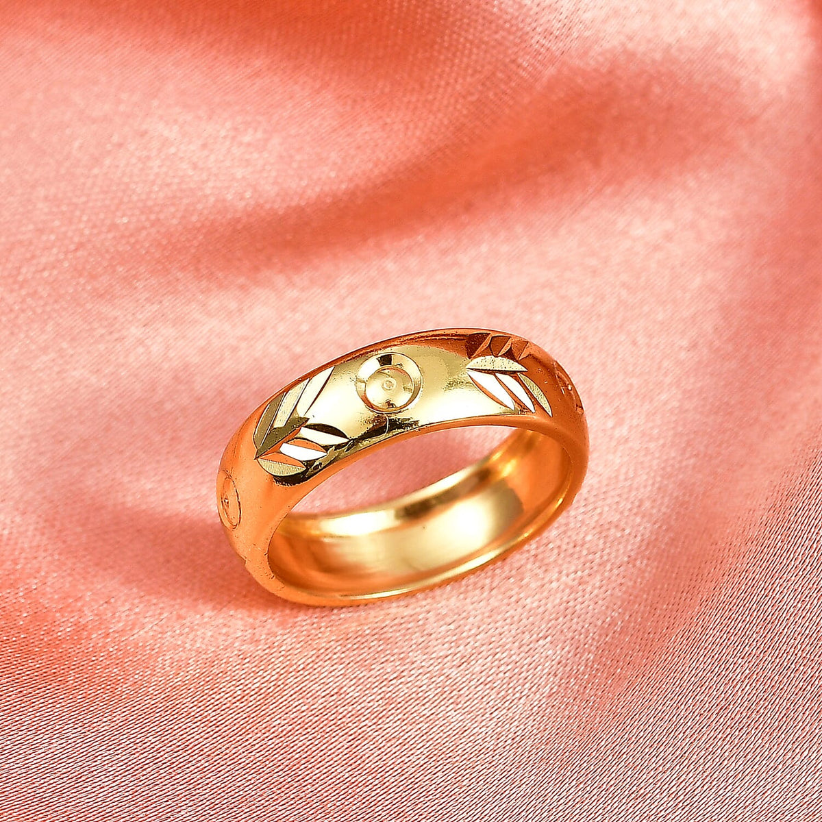 Yellow Gold Plated Sterling Silver Band Ring V32516575 3