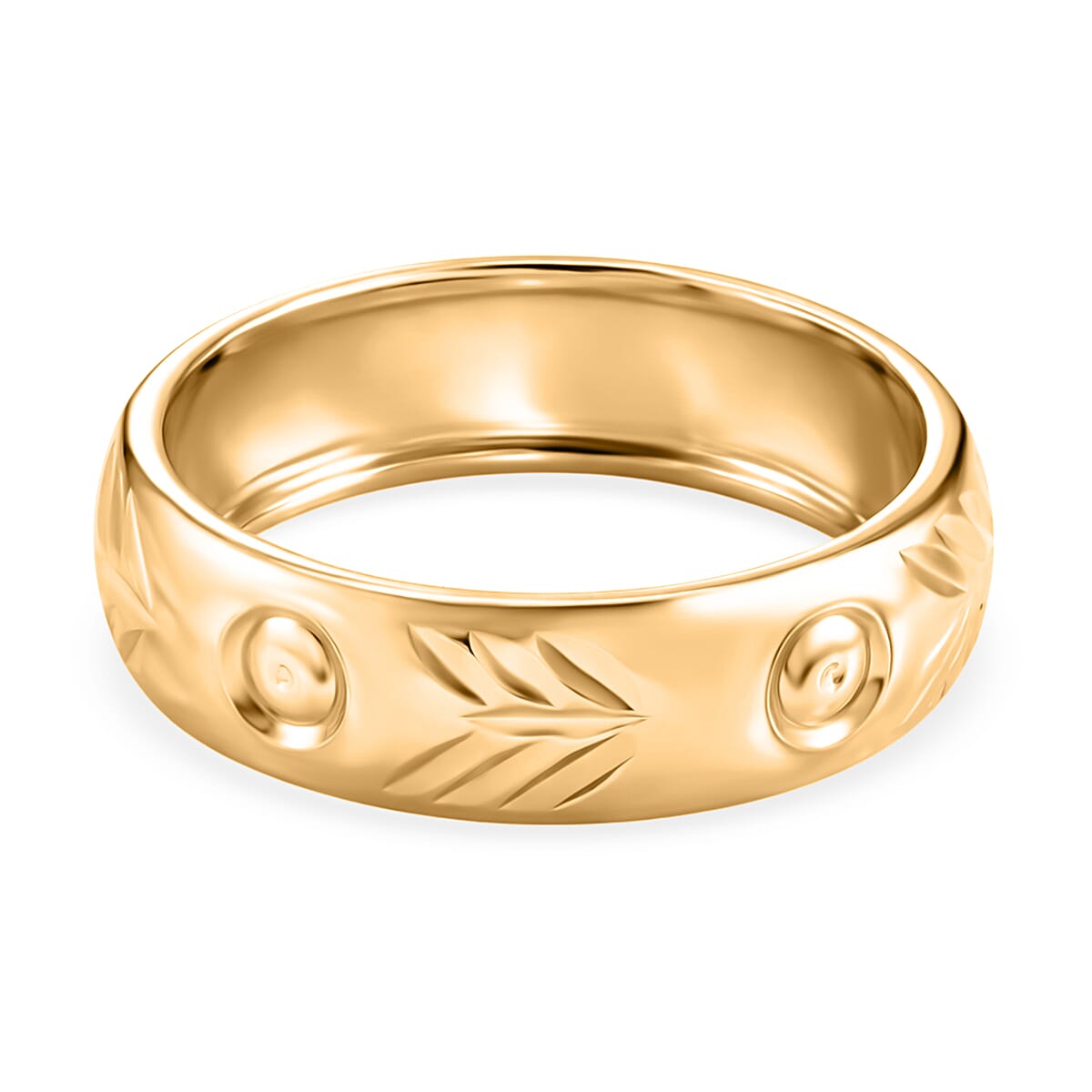 Yellow Gold Plated Sterling Silver Band Ring V32516575 5