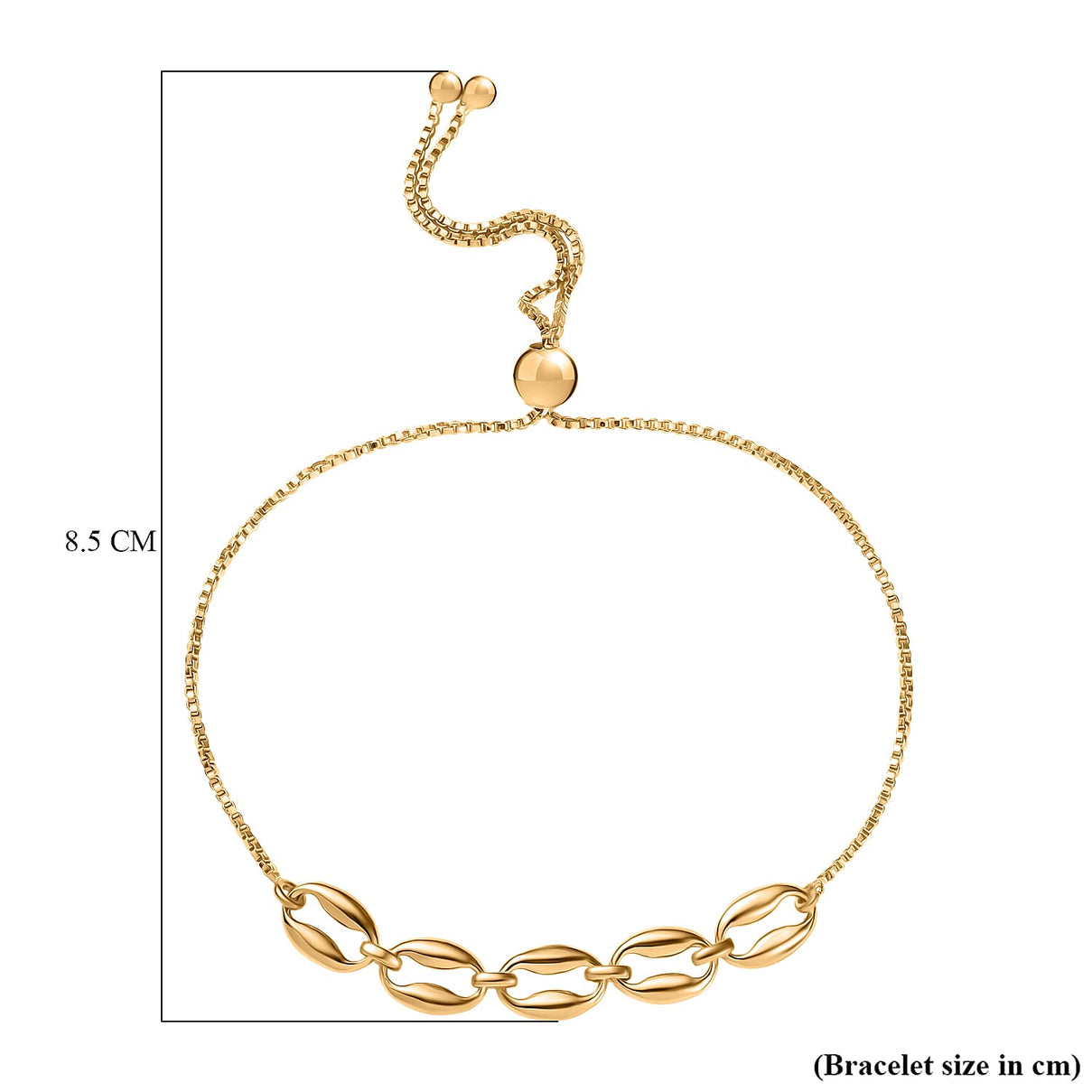 Designer Closeout Deal - Gold Plated Sterling Silver Mariner Shell Charm Bracelet (Adjustable Upto Size - 10.5) 8194558 5