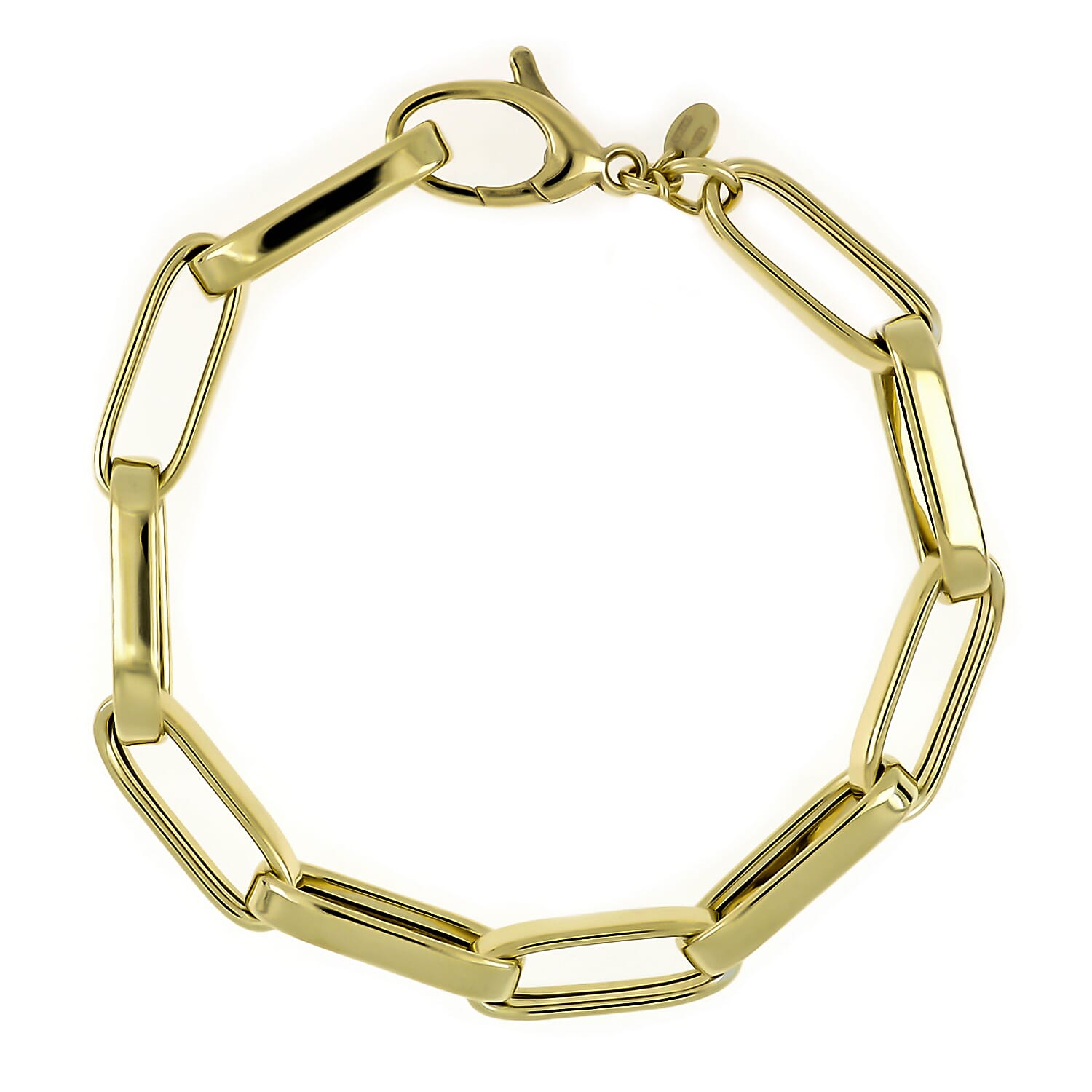 LA BELLA - Broad Paperclip Bracelet in Gold Overlay Sterling Silver With Lobster Clasp (Size - 8) 7905071 1