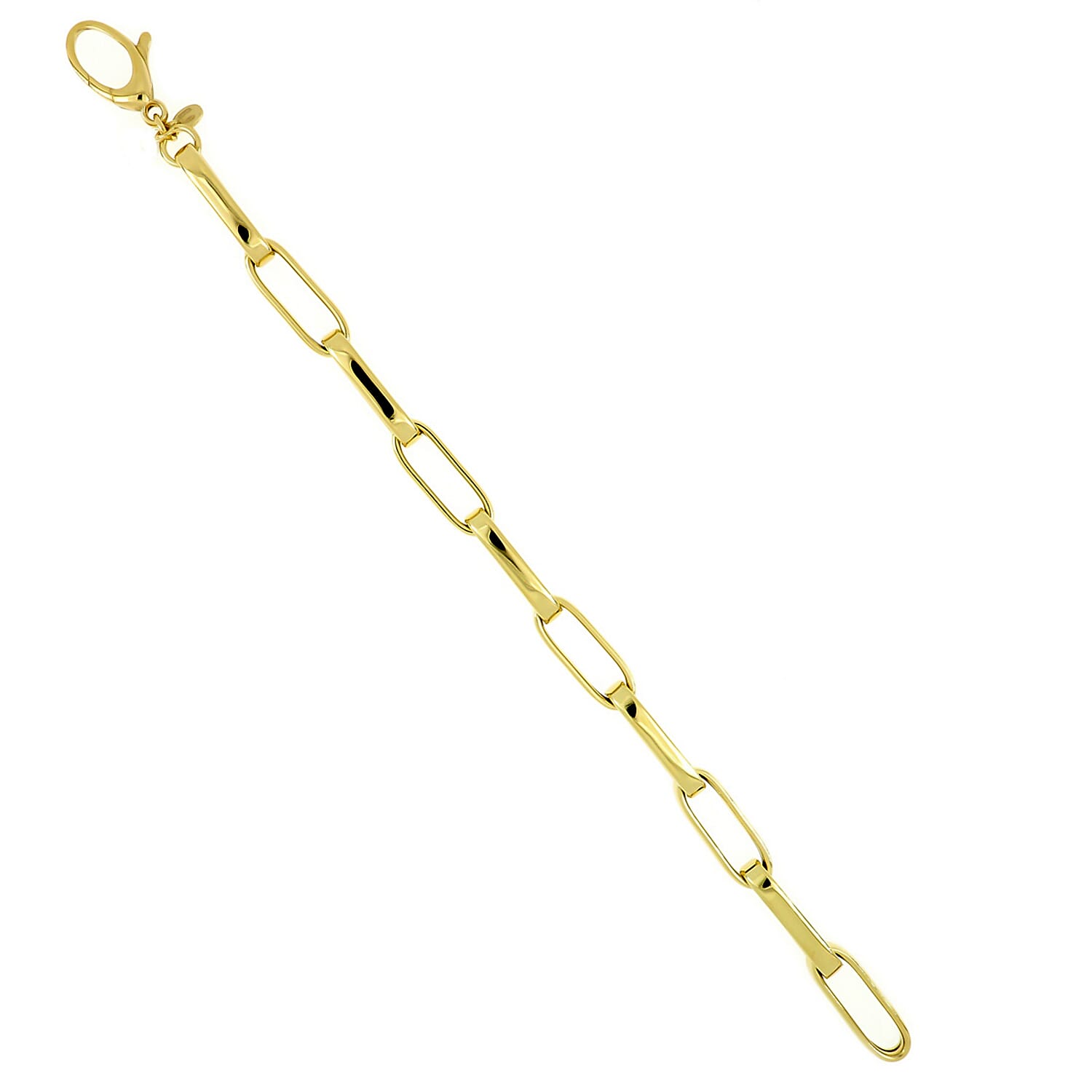 LA BELLA - Broad Paperclip Bracelet in Gold Overlay Sterling Silver With Lobster Clasp (Size - 8) 7905071 4