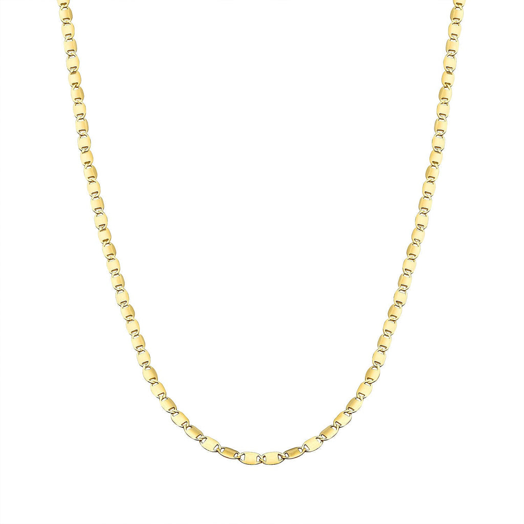 Italian Made -Yellow Gold Overlay Sterling Silver Valentino Chain (Size - 18)