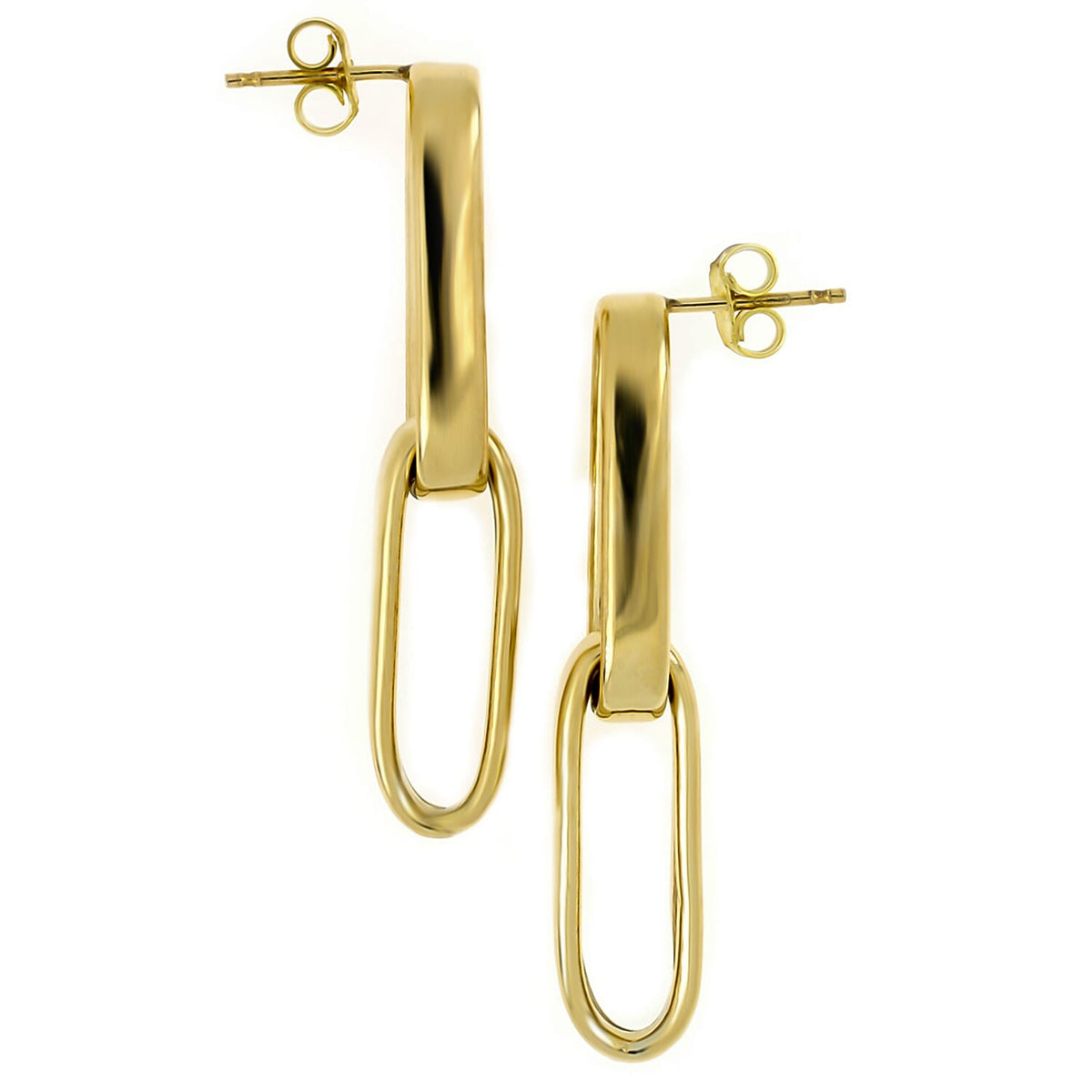 LA BELLA - Broad Paperclip Earrings in Yellow Gold Plated Sterling Silver 7902665 1