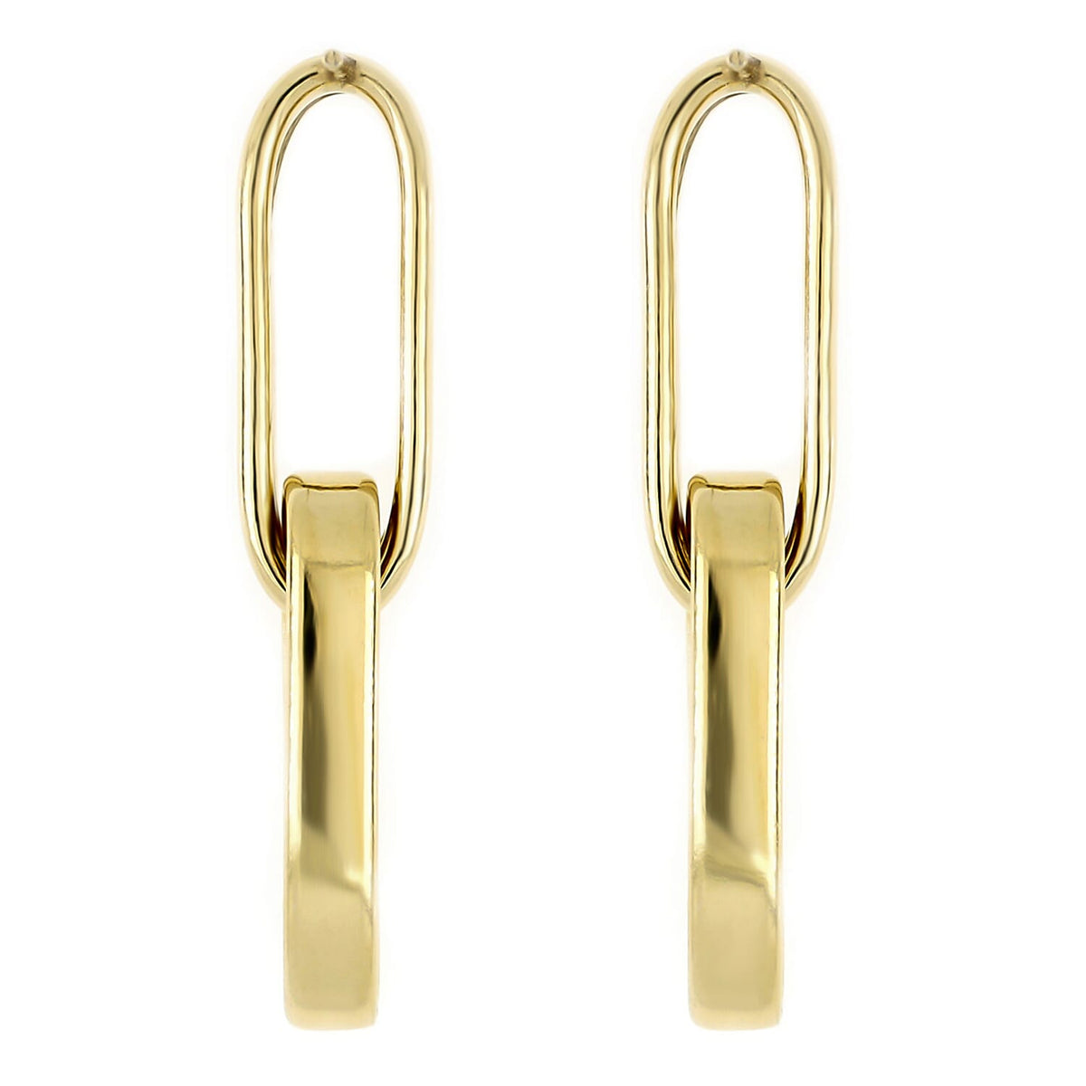 LA BELLA - Broad Paperclip Earrings in Yellow Gold Plated Sterling Silver 7902665 3