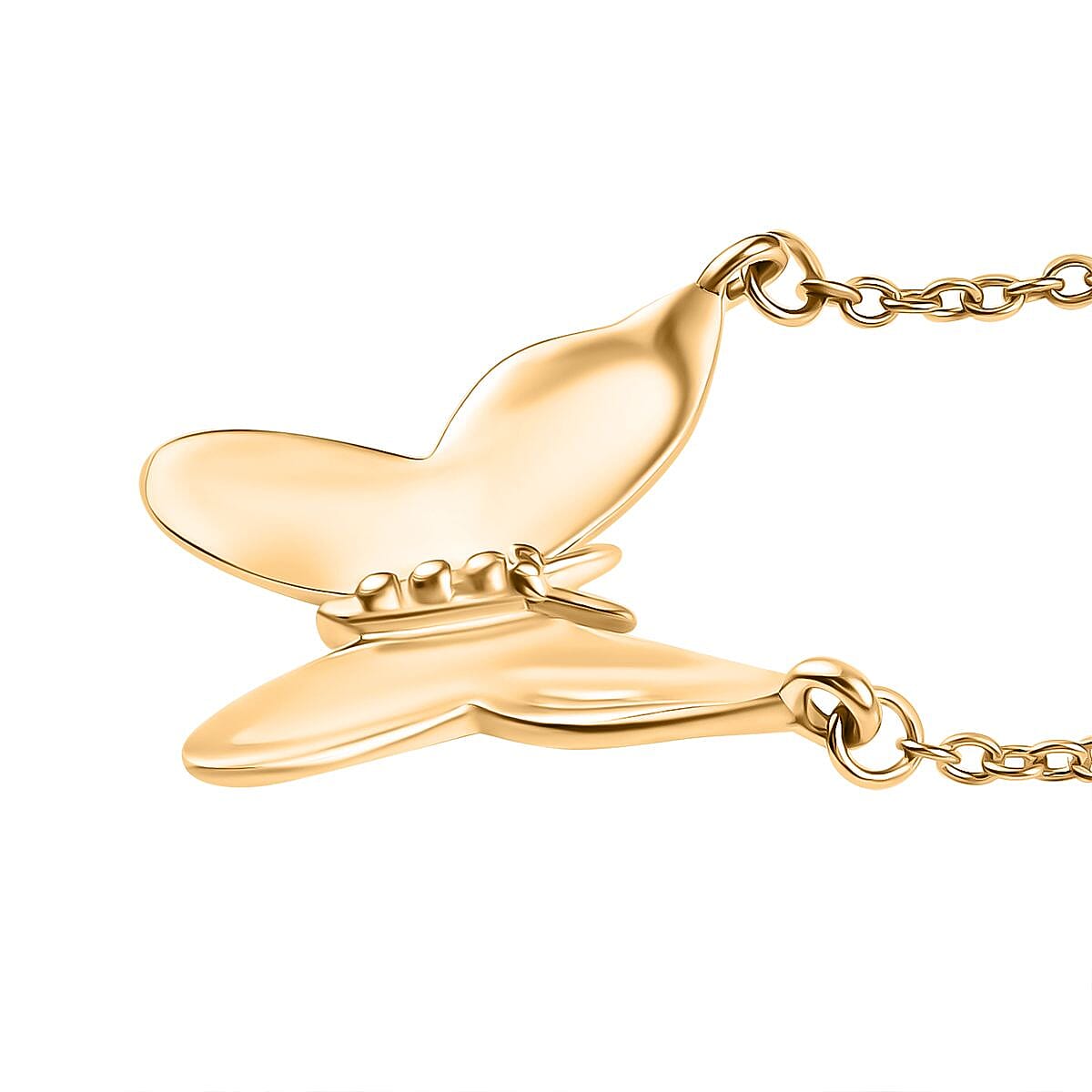 Close Out Deal - Yellow Gold Plated Sterling Silver Butterfly Necklace (Size 20) 8087126 4