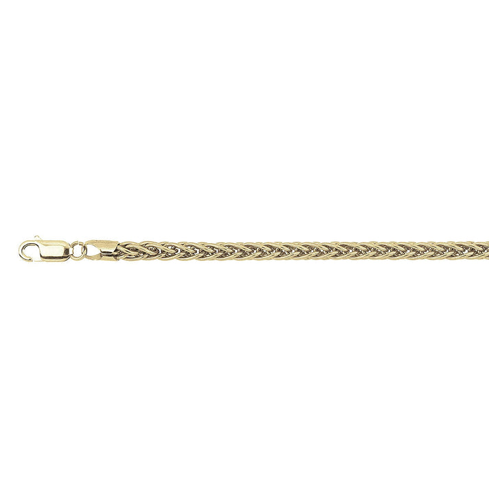 Italian Made- Yellow Gold Plated Sterling Silver Spiga Bracelet (Size - 8) with Lobster Clasp, 8482902 1