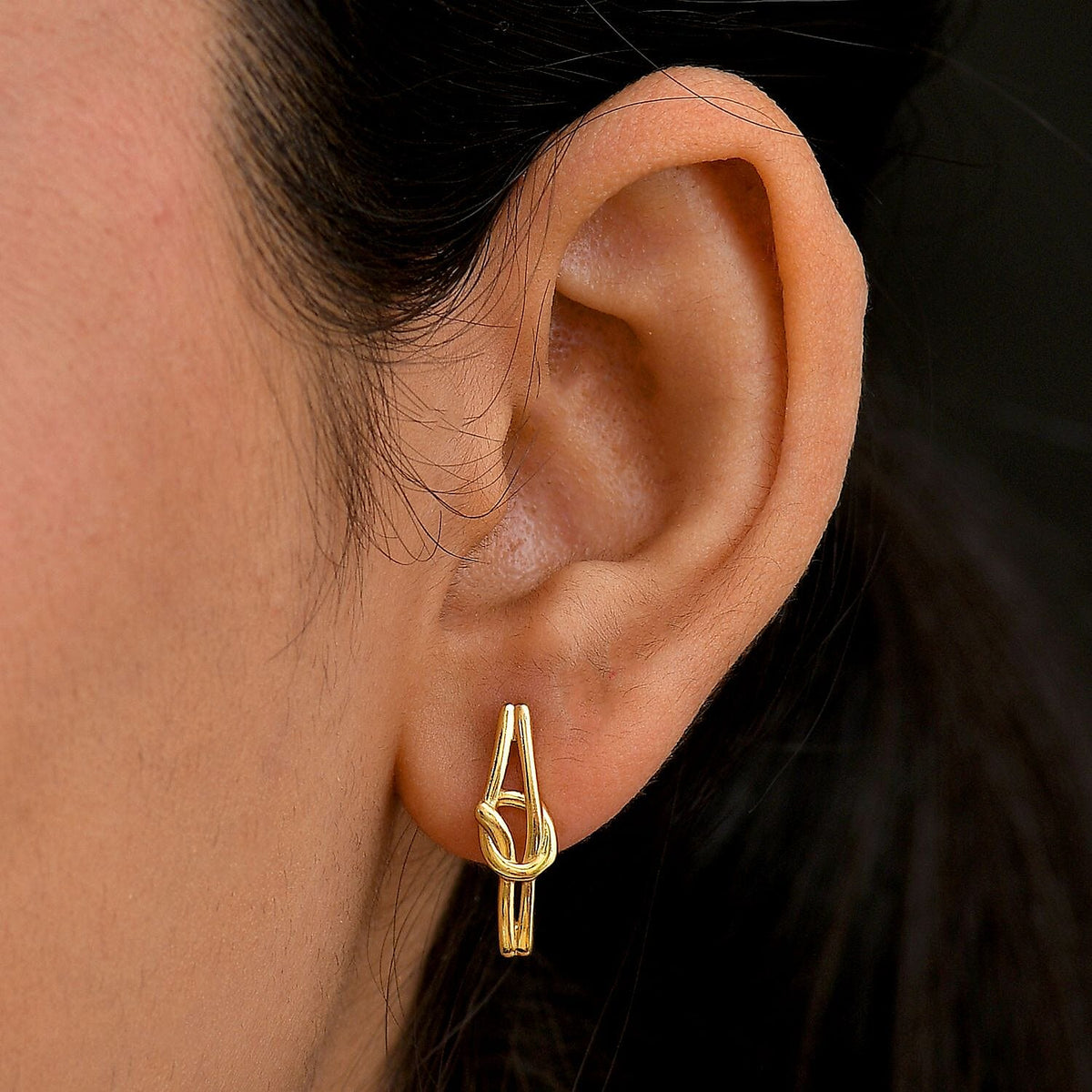 Yellow Gold Plated Sterling Silver Stud Push Back Earring 8087122 3