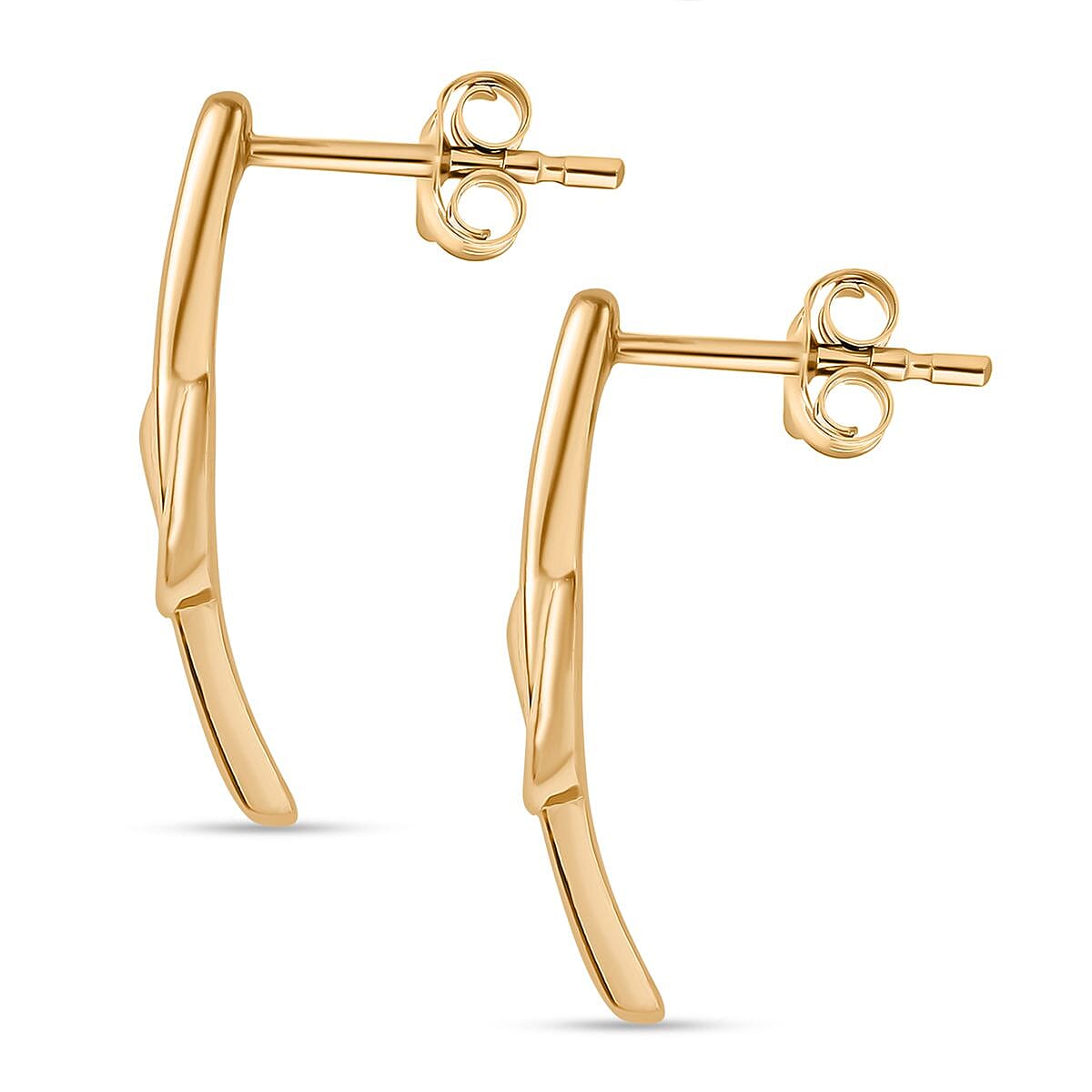 Yellow Gold Plated Sterling Silver Stud Push Back Earring 8087122 4